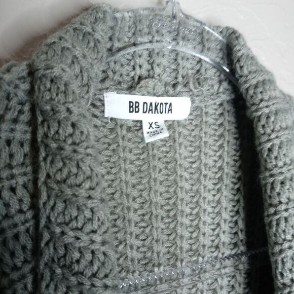 BB Dakota Gray Waterfall Knit Cardigan - Picture 3 of 5